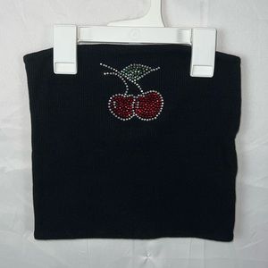 Cherry Rhinestone Tube Top Size XS